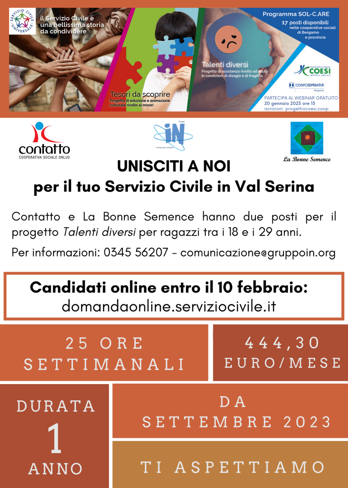 Locandina Servizio civile universale 2023